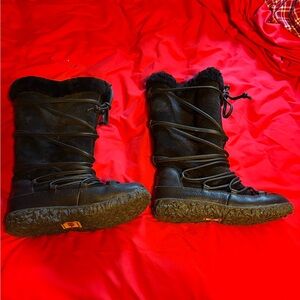 Paul Brodie Black Faux Fur Winter Boots - Women's Size 9M